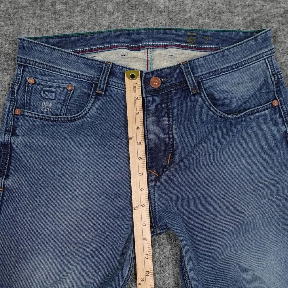 G-Star RAW 3301 Jeans Mens 38 Blue Classic Slim Fit 100% Cotton Casual‎